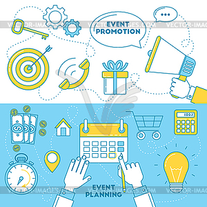 Event planning banners - vector clipart