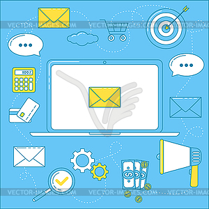 Email marketing - vector image