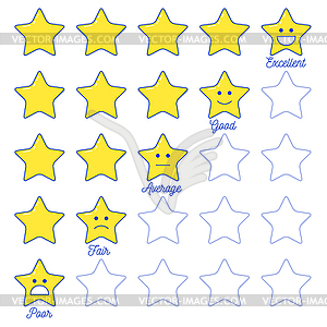 Feedback emoticon star scale - vector clipart