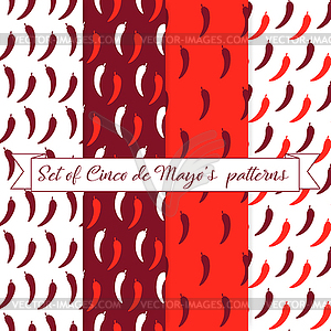 Chili pepper pattern - color vector clipart