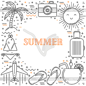 Summer vacation line design - vector EPS clipart