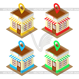 Building location isometric s set - vector clipart
