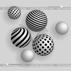 Abstract 3d balls floating in air - vector image