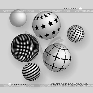 Abstract 3d balls floating in air - vector clip art