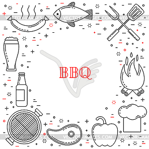 Barbeque party poster - vector clip art