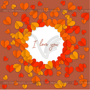 I love you background with hearts - vector image