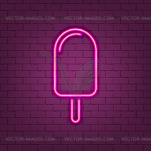 Ice cream line art neon cafe sign - stock vector clipart