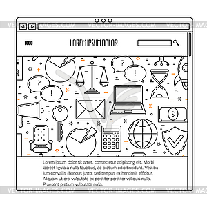 Business UX template - color vector clipart