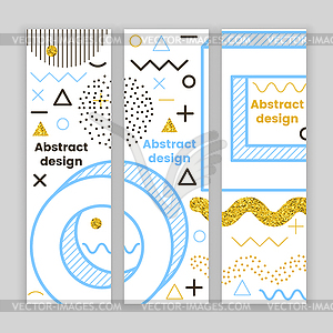 Mempis banner set, golden hipster design - vector image