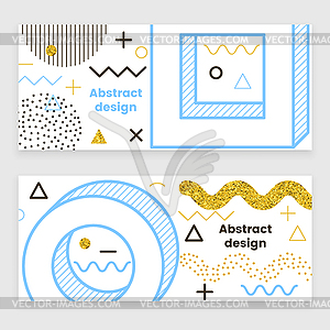 Mempis banner set, golden hipster design - vector clip art