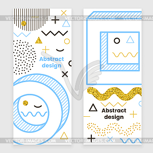 Mempis banner set, golden hipster design - vector image