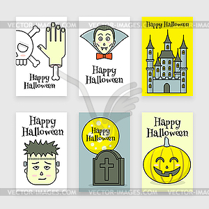 Halloween posters set - vector clip art