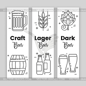 Craft beer, set of banners - vector image