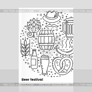 Octoberfest, beer festival design - vector clipart