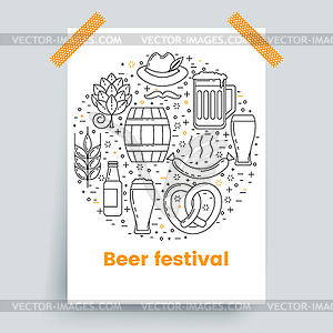 Octoberfest, beer festival design, brochure mockup - vector clipart