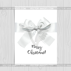 Merry christmas, white card - vector clipart