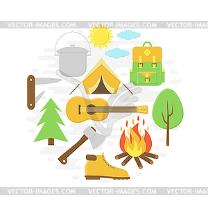 Camping poster - royalty-free vector image