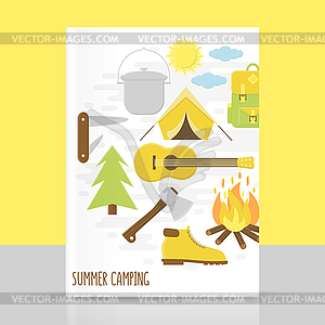 Camping poster - vector clip art