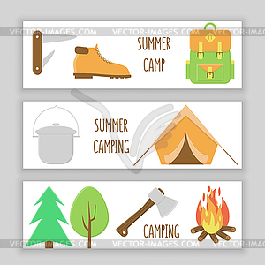 Camping banner - vector image