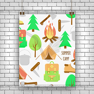 Camping poster - vector clipart