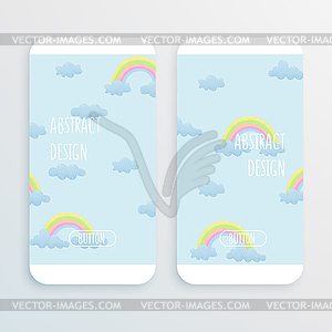 Rainbow and cloud design - vector clip art