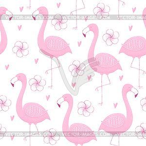 Tropical design with flamingo, - vector clip art