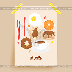 Breakfast concept, brunch - royalty-free vector image