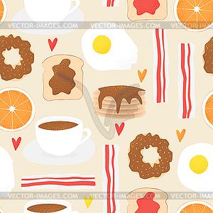 Breakfast concept, brunch - vector clipart