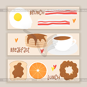 Breakfast concept, brunch - vector clipart