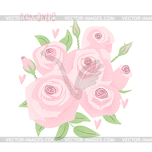 Romantic wedding concept with rose - vector clipart