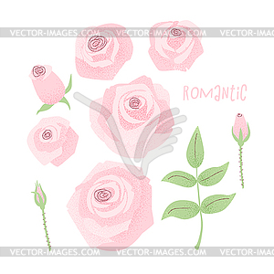 Romantic wedding concept with rose - vector image