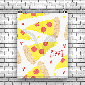 Pizza slice concept - vector image