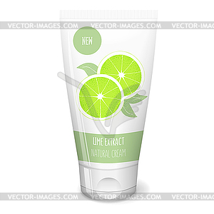 Citrus cosmetics with lime - vector clip art