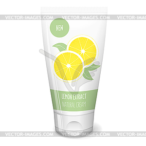 Lemon cream, white tube - vector clipart / vector image