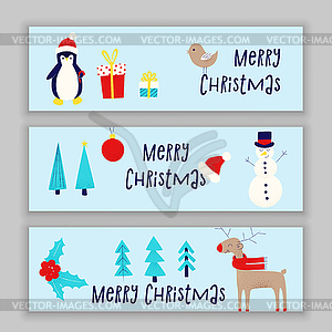 Christmas card with snowman - royalty-free vector clipart