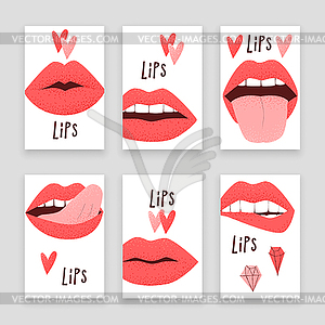 Sexy lips with tongue - vector clip art