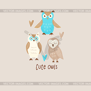 Cute owl - vector clipart