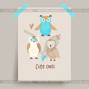 Cute owl - vector clip art