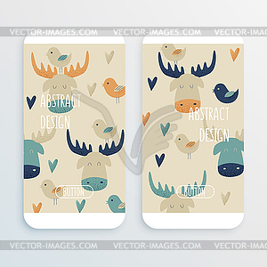 Moose, seamless pattern - vector clip art