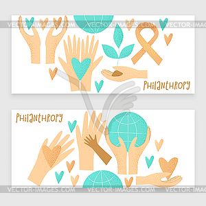 Philanthropy design, donation concept - vector clip art