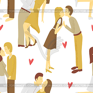 Couples kissing - vector image