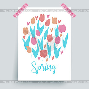 Tulip pink - vector image