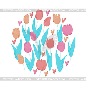 Tulip pink - vector clipart