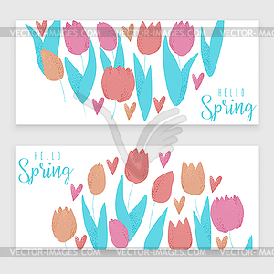 Tulip pink - vector clipart