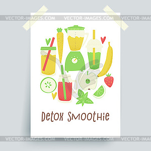 Detox smoothie - royalty-free vector clipart