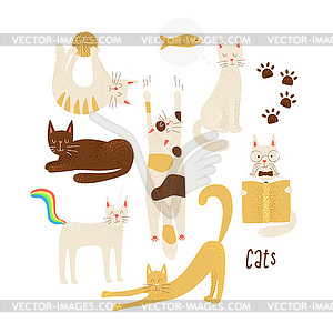 Cats concept, friendly - vector clipart