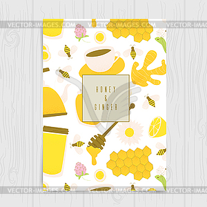 Honey and ginger design concept - vector image