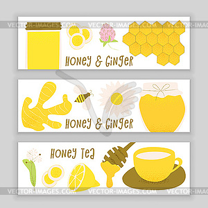 Honey and ginger design concept - vector clip art