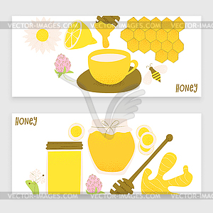 Honey and ginger design concept - color vector clipart