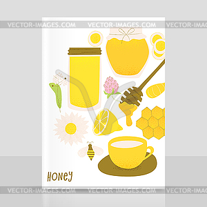 Honey and ginger design concept - vector clip art